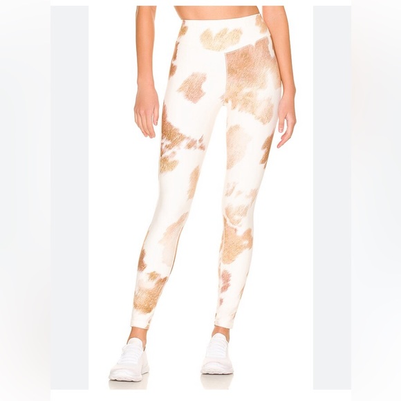 NWT Weworewhat v shape animal cow print beige multi leggings size small - Picture 10 of 11